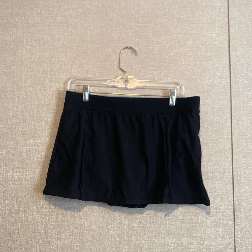 Aqua Green Black Women's Active Swim Skirt